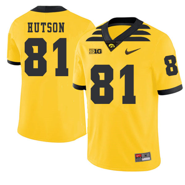 2019 Men #81 Desmond Hutson Iowa Hawkeyes College Football Alternate Jerseys Sale-Gold